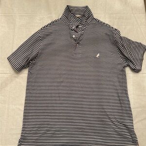The Beaufort Bonnet Company Navy and White Striped Polo